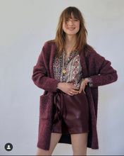 Load image into Gallery viewer, Dark Red Mid Length Cardigan
