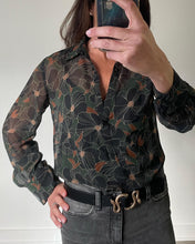 Load image into Gallery viewer, Sheer Floral Button Front Blouse
