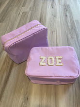 Load image into Gallery viewer, Extra Large Nylon Cosmetic Bag with Large Gold Zipper-Various Colors
