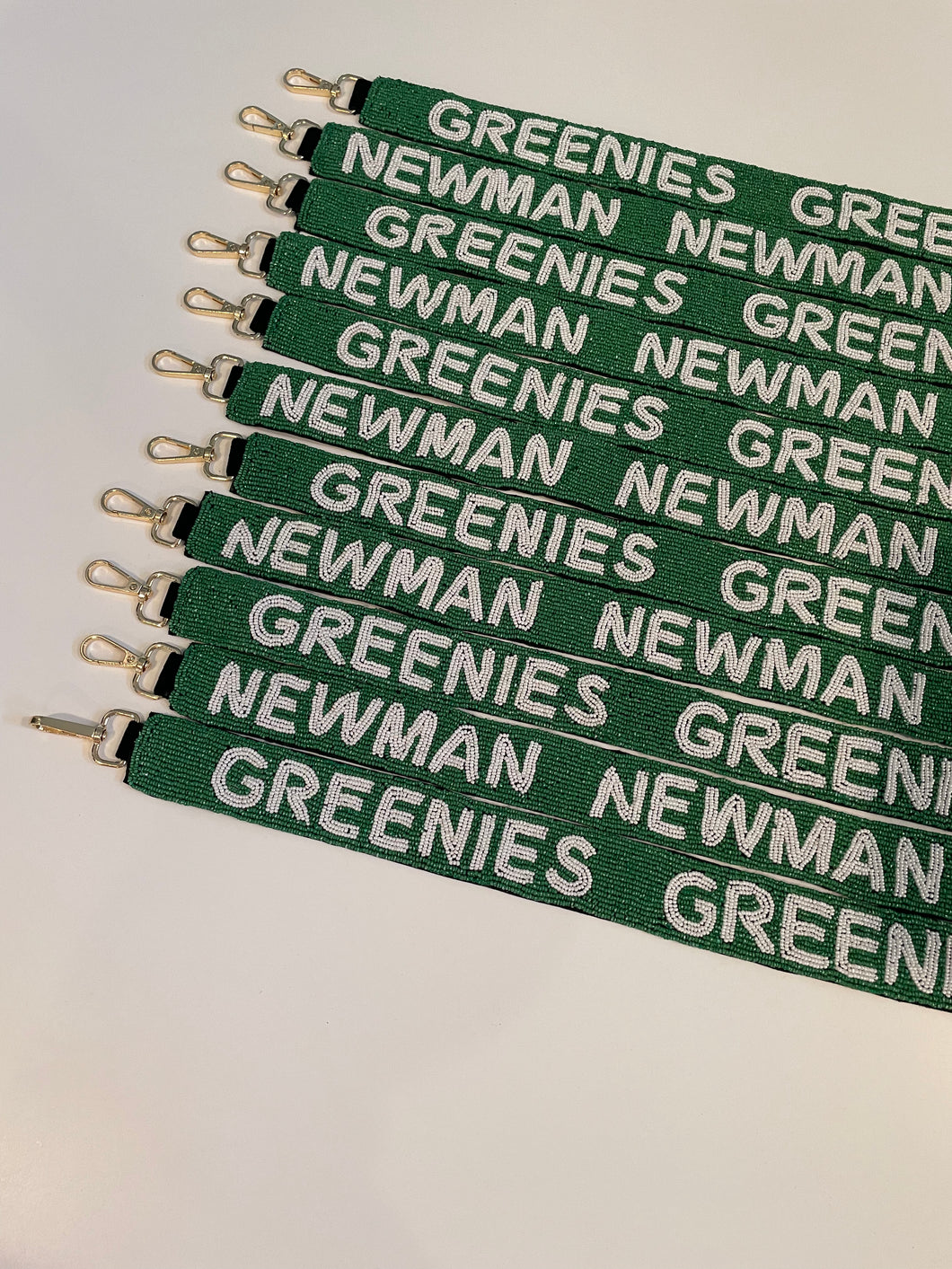NEWMAN and GREENIES beaded purse strap