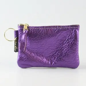 Metallic Pouch with key ring