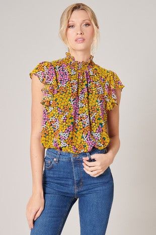 Multi Colored Floral Print Top