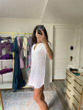 Load image into Gallery viewer, White V-Neck cotton Cover Up
