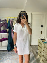 Load image into Gallery viewer, White V-Neck cotton Cover Up
