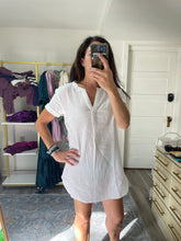 Load image into Gallery viewer, White V-Neck cotton Cover Up
