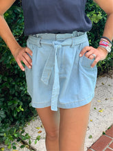 Load image into Gallery viewer, Chambray Tie Waist Shorts
