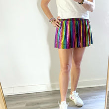 Load image into Gallery viewer, Multicolored Holographic Smocked Waist Shorts

