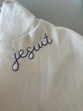 Load image into Gallery viewer, Sweatshirt with custom hand stitched &#39;Jesuit&#39;
